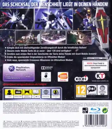 Dynasty Warriors - Gundam Reborn (USA) box cover back